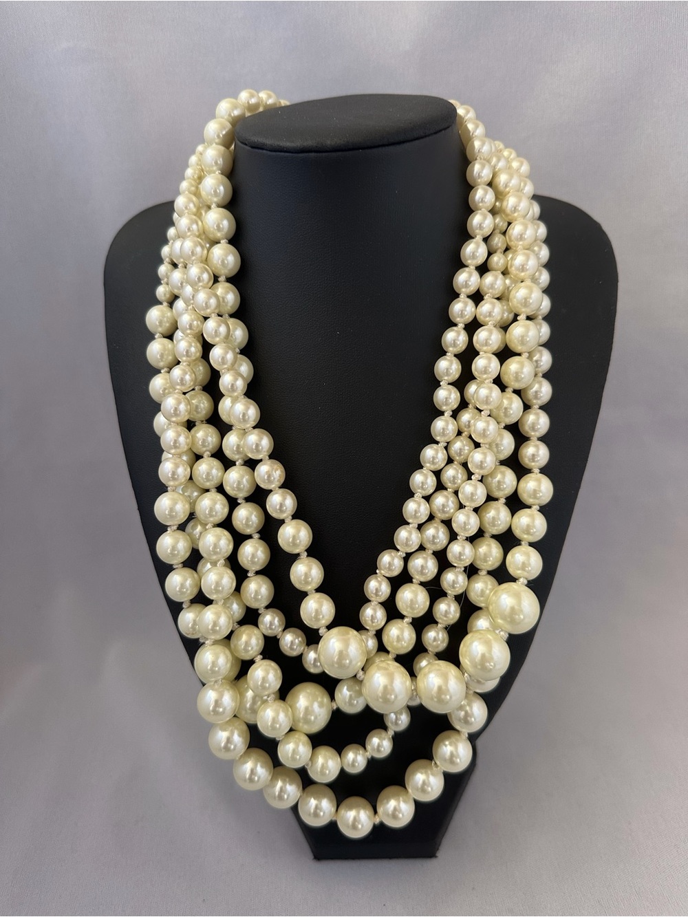 J. Crew Multi-Strand Faux Pearl Statement Necklace - Cream